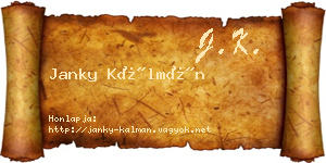 Janky Kálmán névjegykártya
